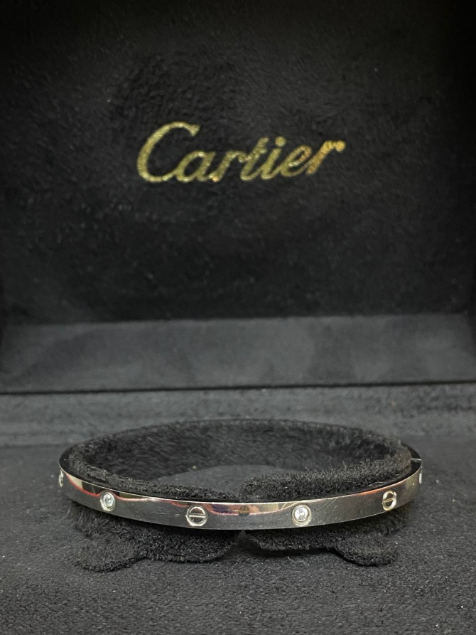 Браслет Cartier Love (тонкий, камни) 1