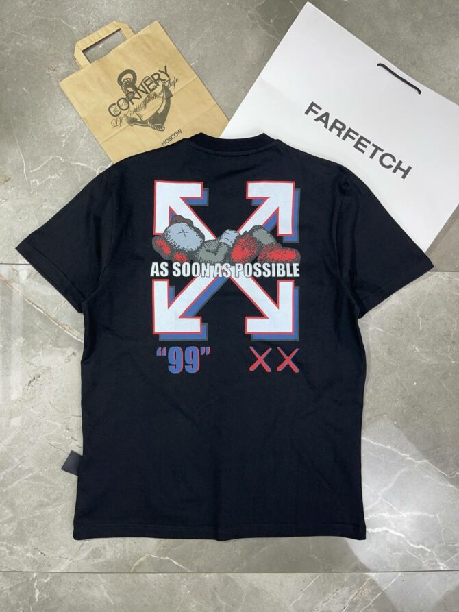 Футболка Off White x Kaws — изображение 10